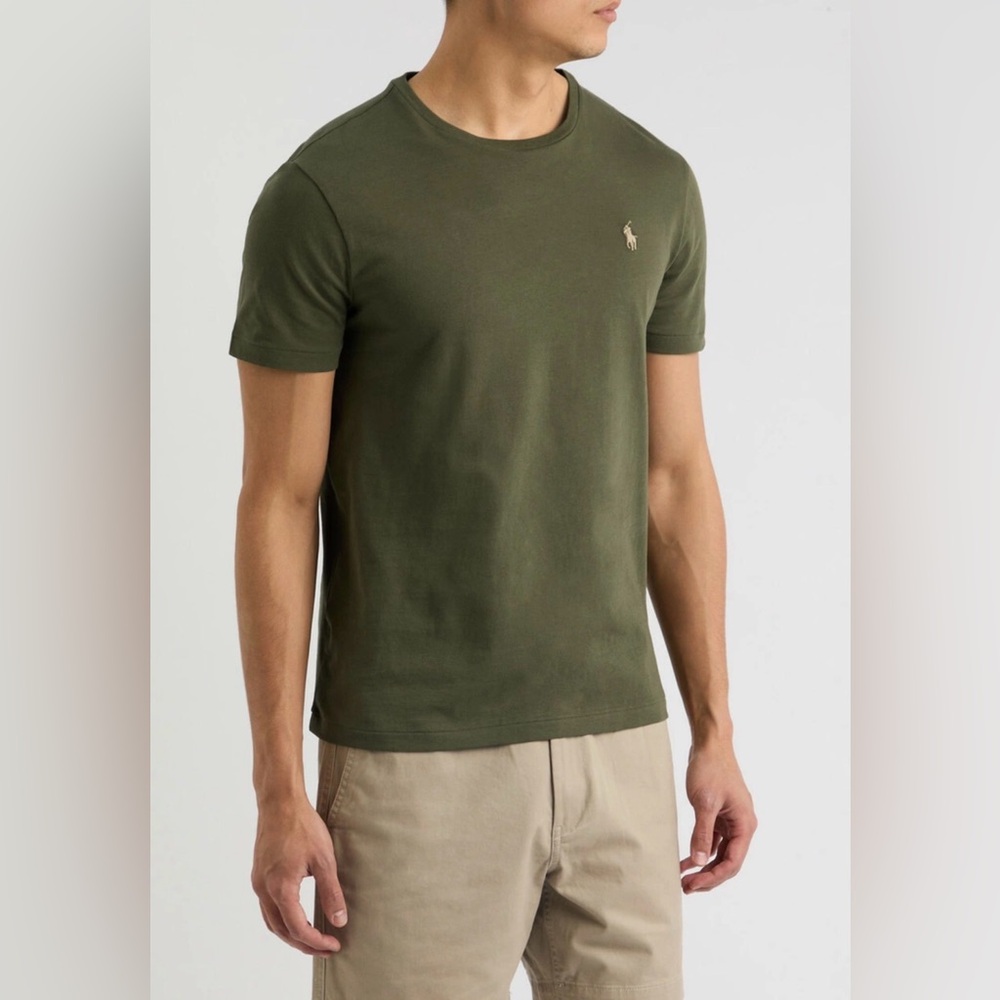 Polo Ralph Lauren Mens Olive Green Cotton Crew Neck Pony Logo T-Shirt XXL